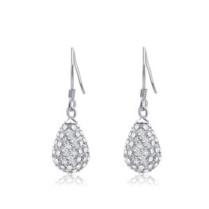 925 Sterling Silver Water Drop Rhinestone Earrings